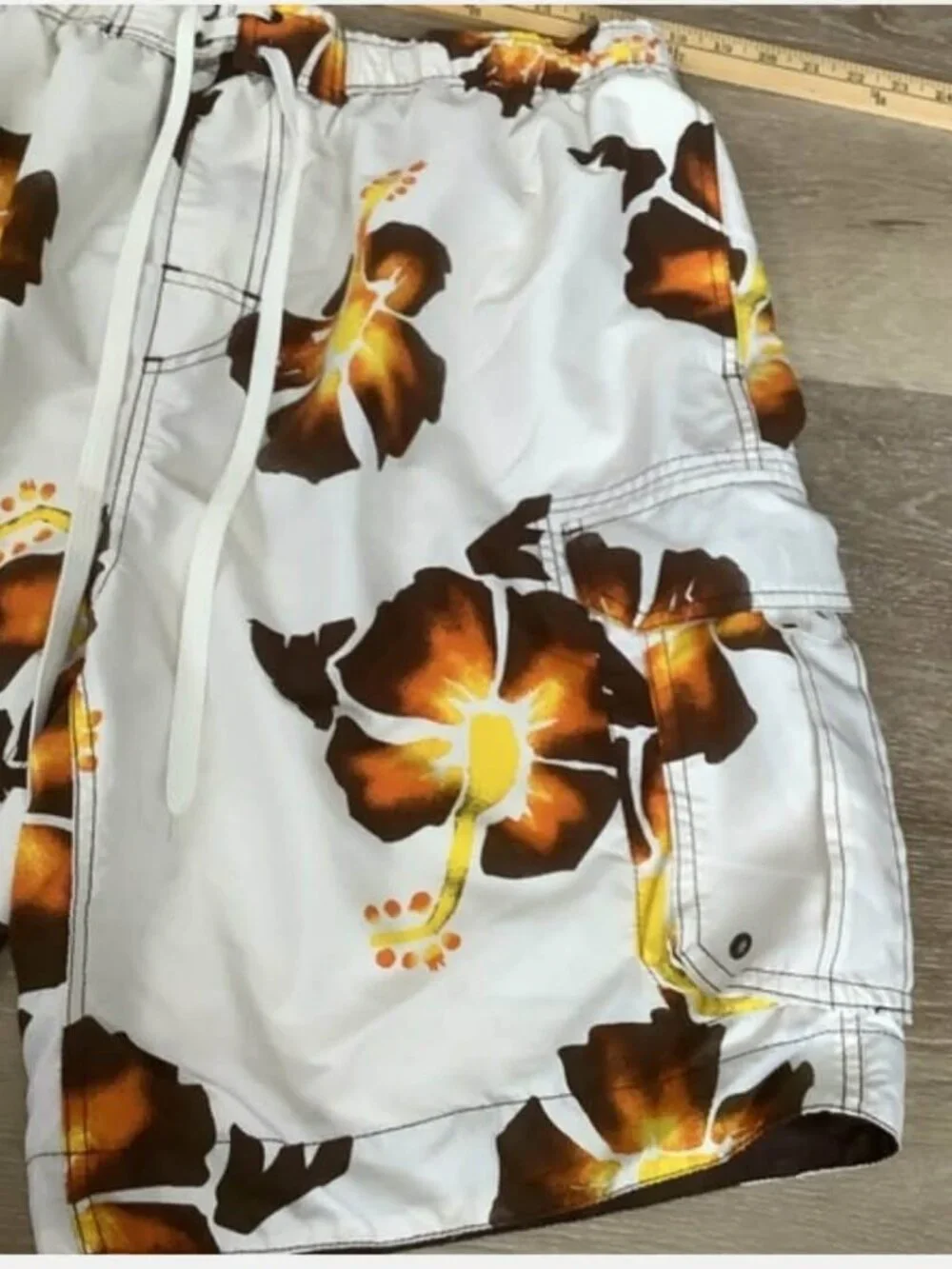 Arizona Mesh Lined Swim Trunks - Floral - Elastic Drawstring Waist - Size 2XL